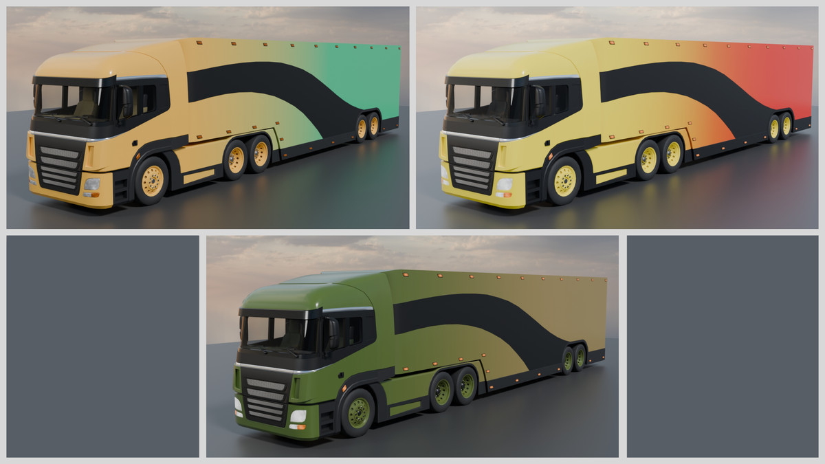 EV Semi Truck Vehicle Pack – Modular Trailer, With Interior & Openable Doors