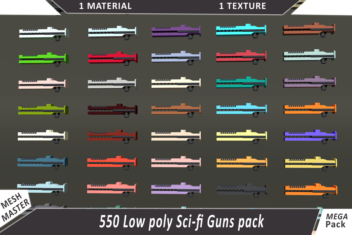550 Low Poly Sci-Fi Guns – Ultimate Weapon Pack