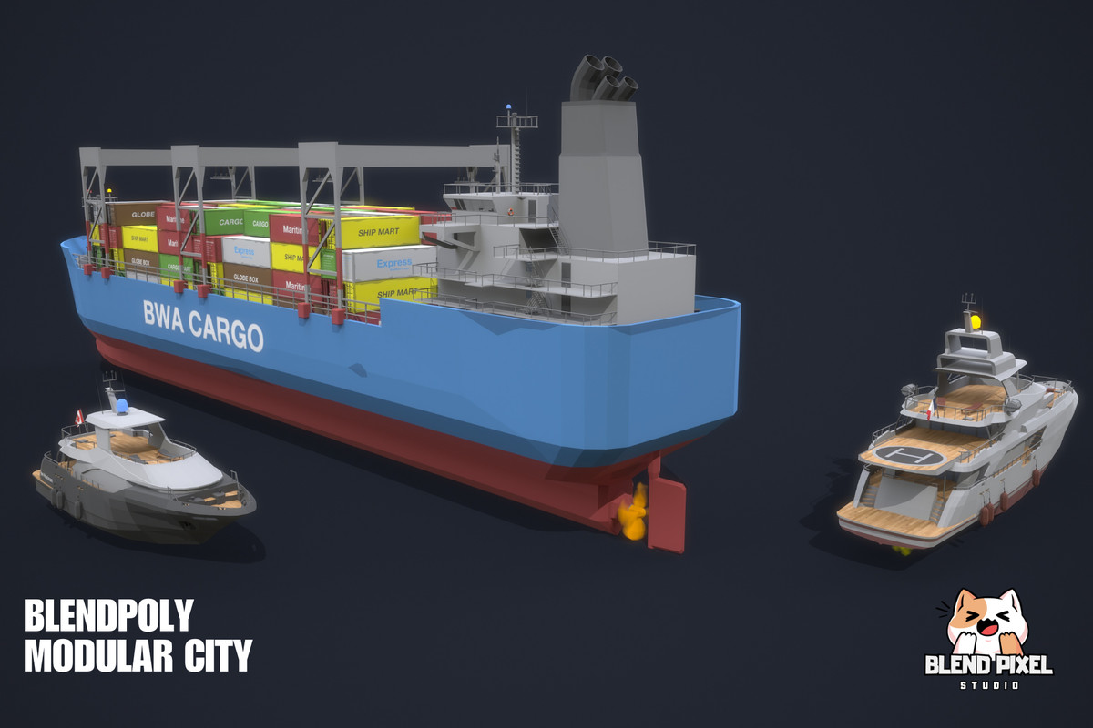 BlendPoly Modular City - Low Poly Assets