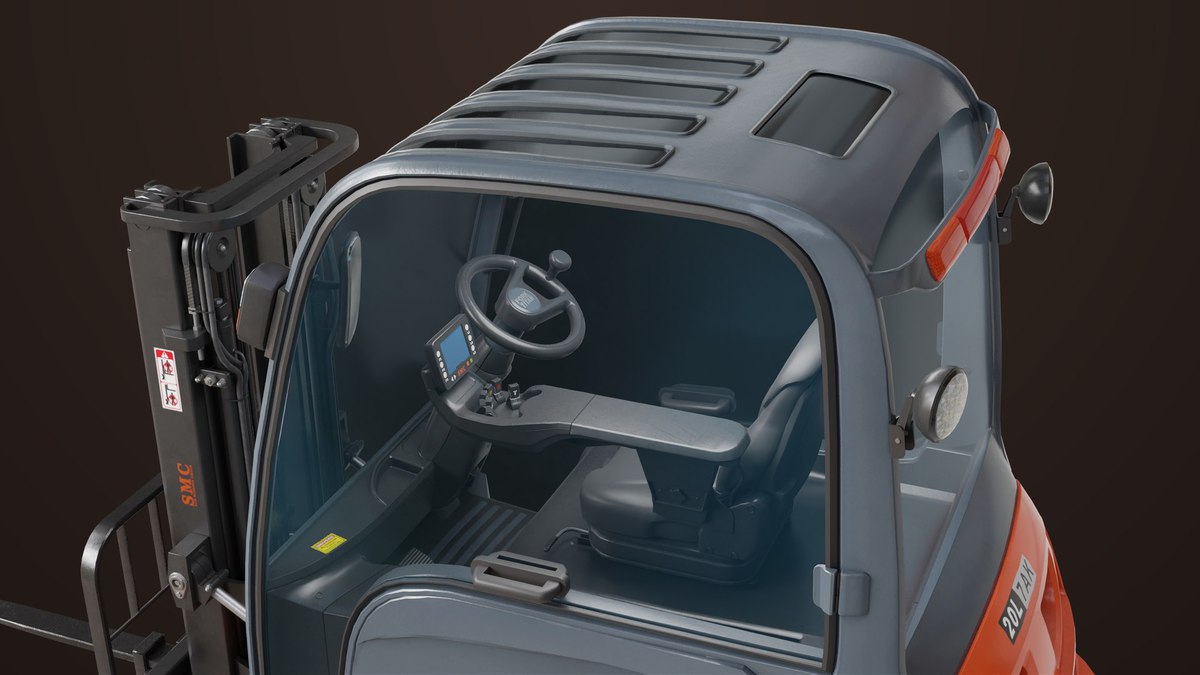 Forklift Truck 01 Orange URP HDRP Textures