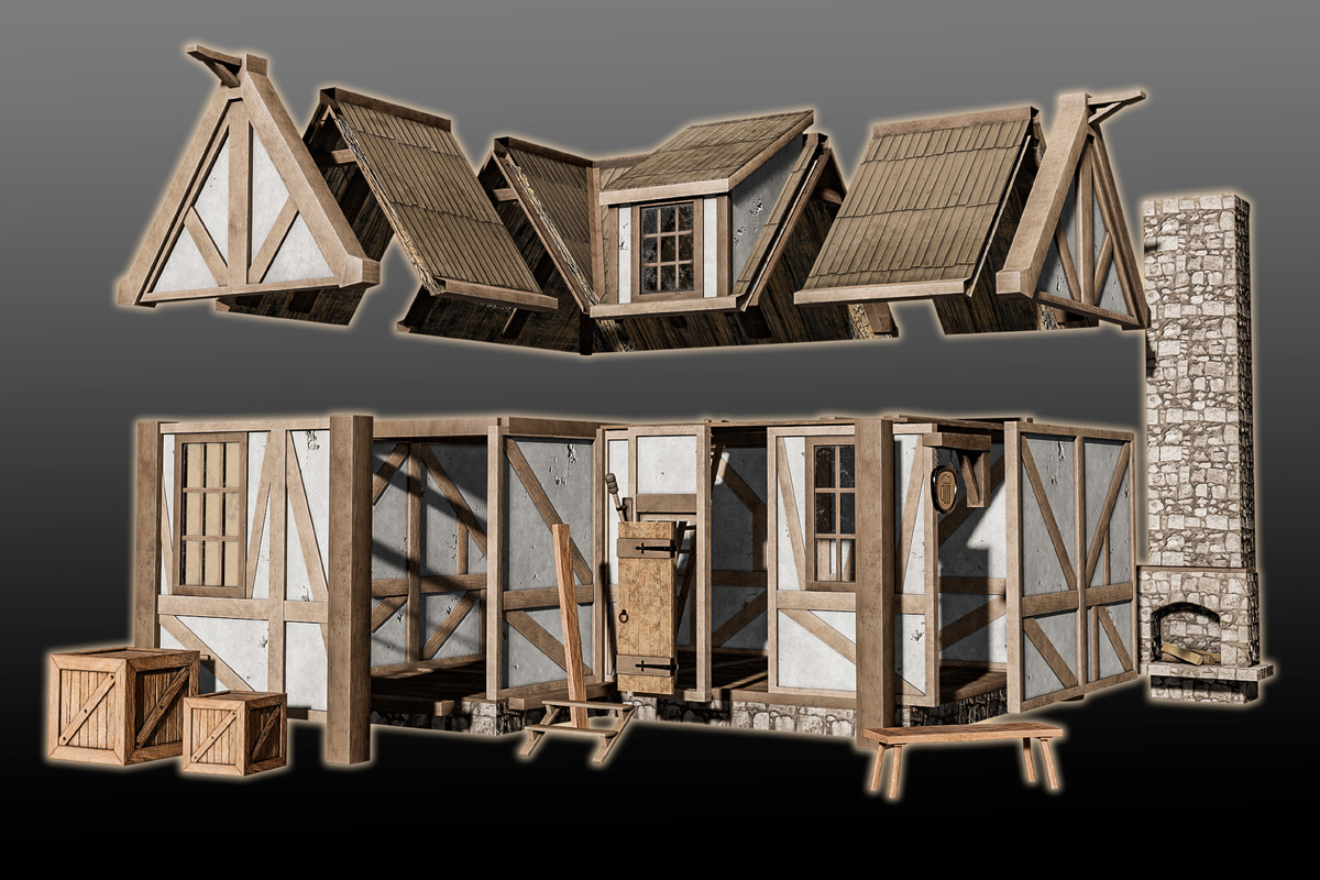 Medieval house modular full v2.0 - URP