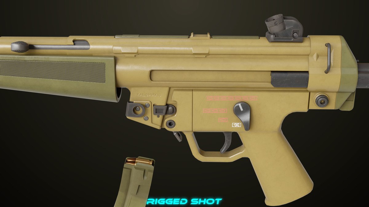 Two Machine Gun 15 Sandal Single Mat URP HDRP Textures