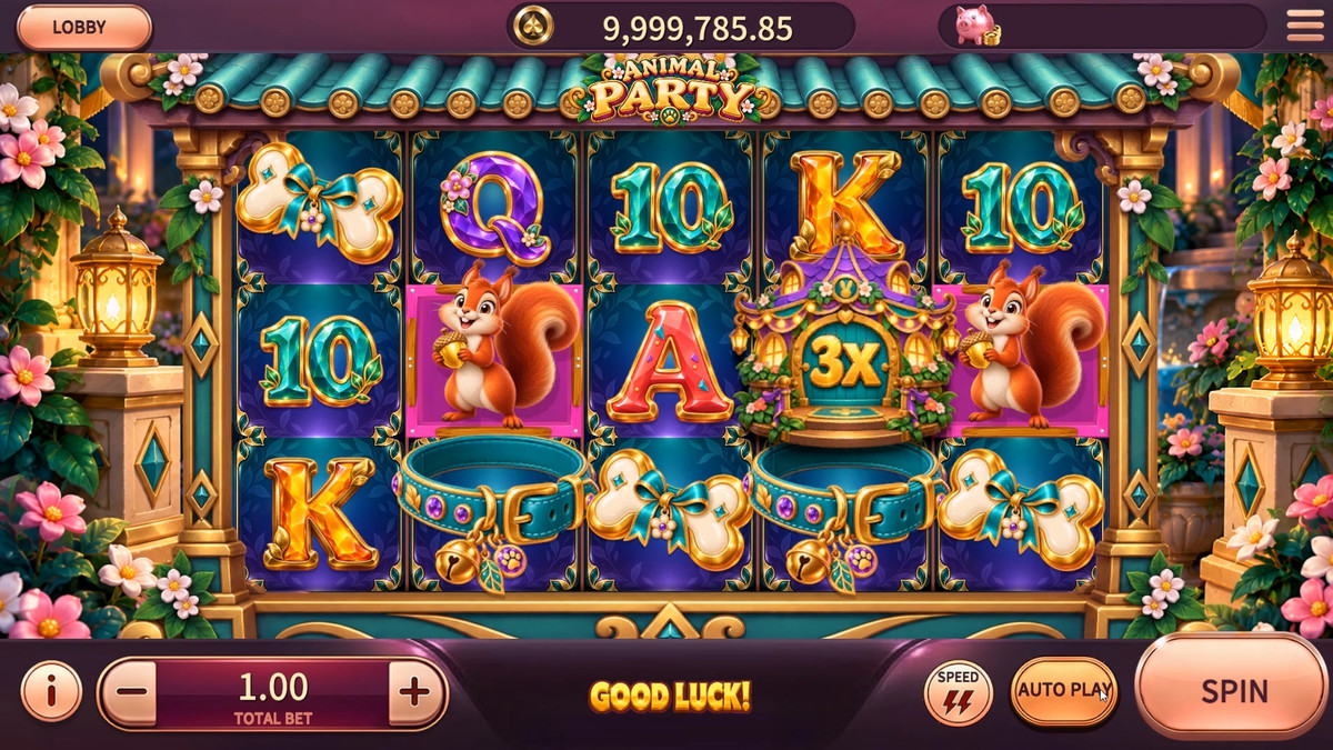 Animal Party – Slot Game Template with Server & Admin
