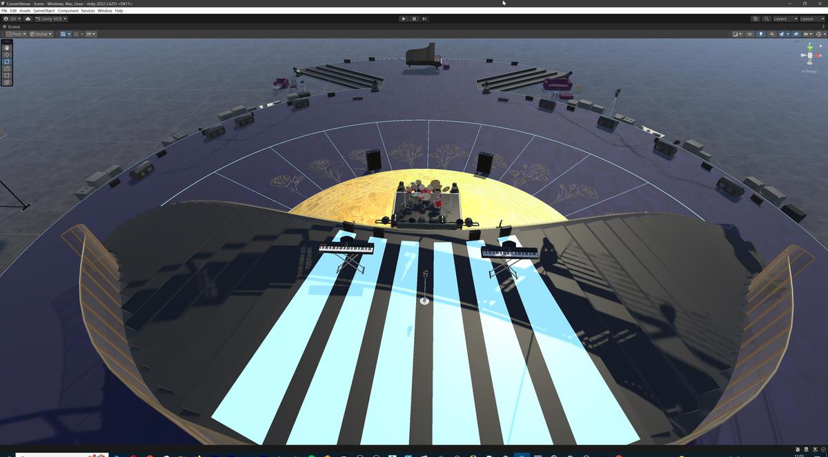 Concert Arena Stage Venue - Modular 3d Environment with props