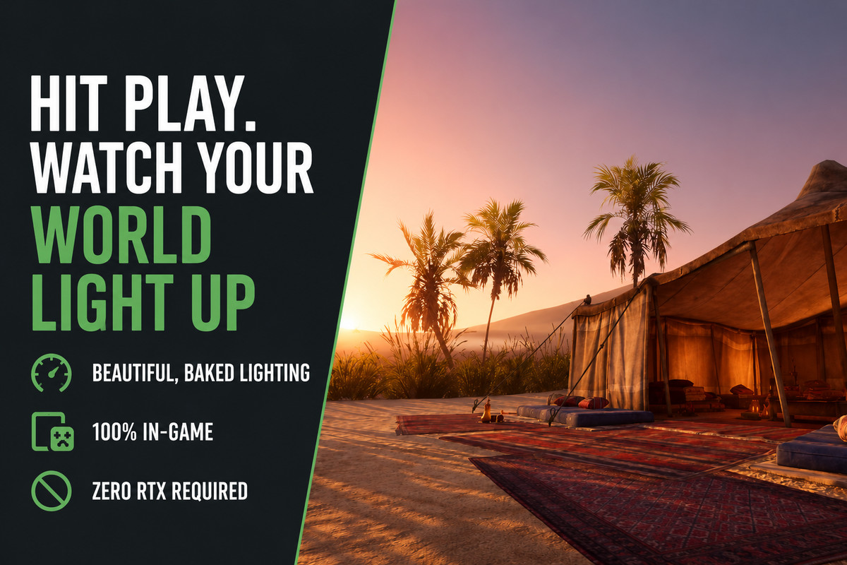 Runtime Lightmap Baker - 100% Realtime Light baking In-game!