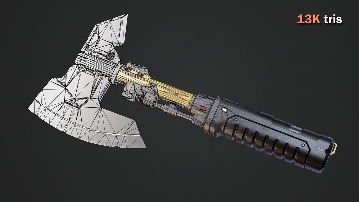 Sci-fi Weapon - Game Ready Axe