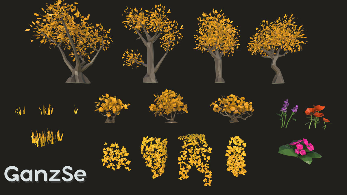 GanzSe Forgotten Hallowed Ruins - Modular Low Poly Environment