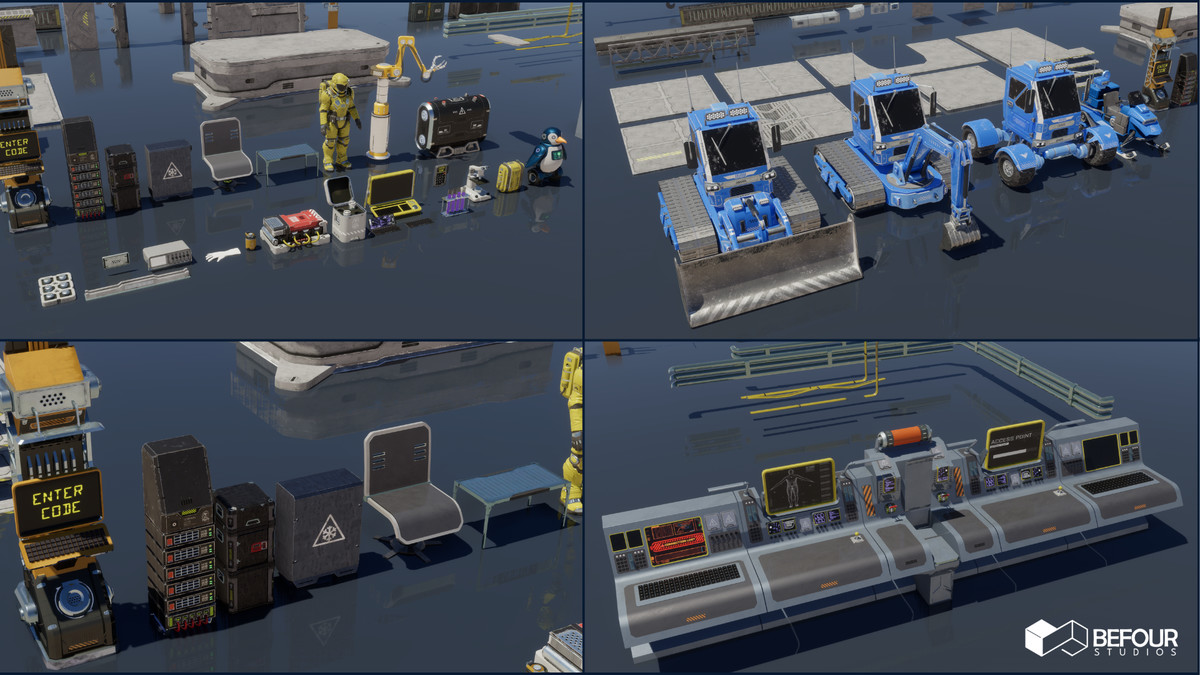 Sci-Fi Polar Station Environment (Modular, Space, Station)