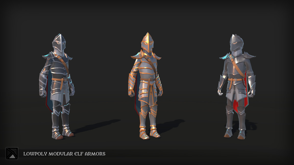 Lowpoly Elves Modular Armors - MEDIEVAL FANTASY SERIES