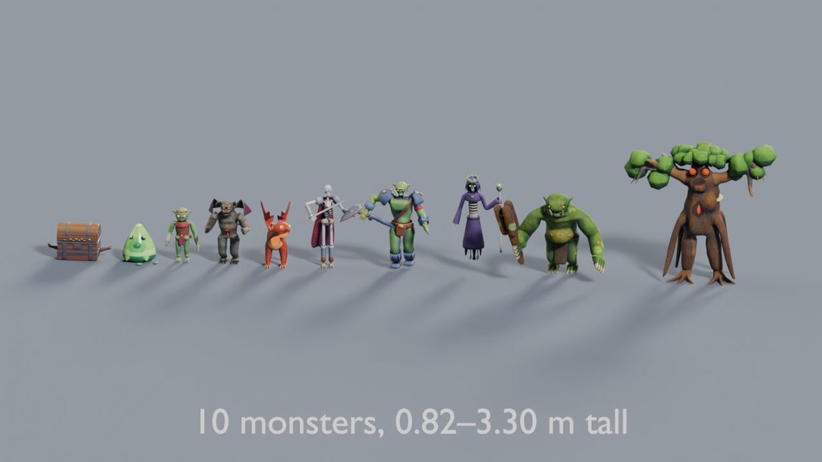 Dungeon Horde - 10 Stylized Rigged Fantasy Monsters with PBR and LODs