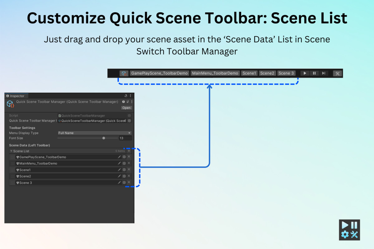 Master Toolbar: Quick Scene Switch & Quick Function