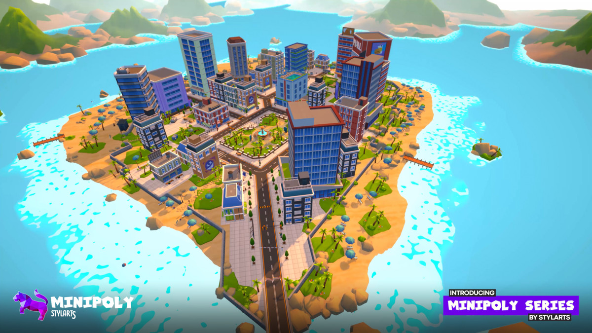Minipoly Series - Modern Island City ( Stylized Lowpoly Environment )
