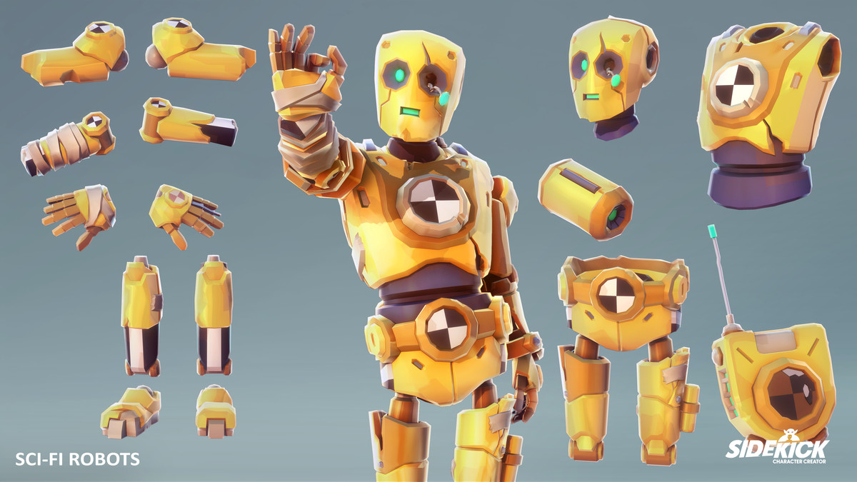 Sci-Fi Robots – Sidekick Modular Characters by Synty