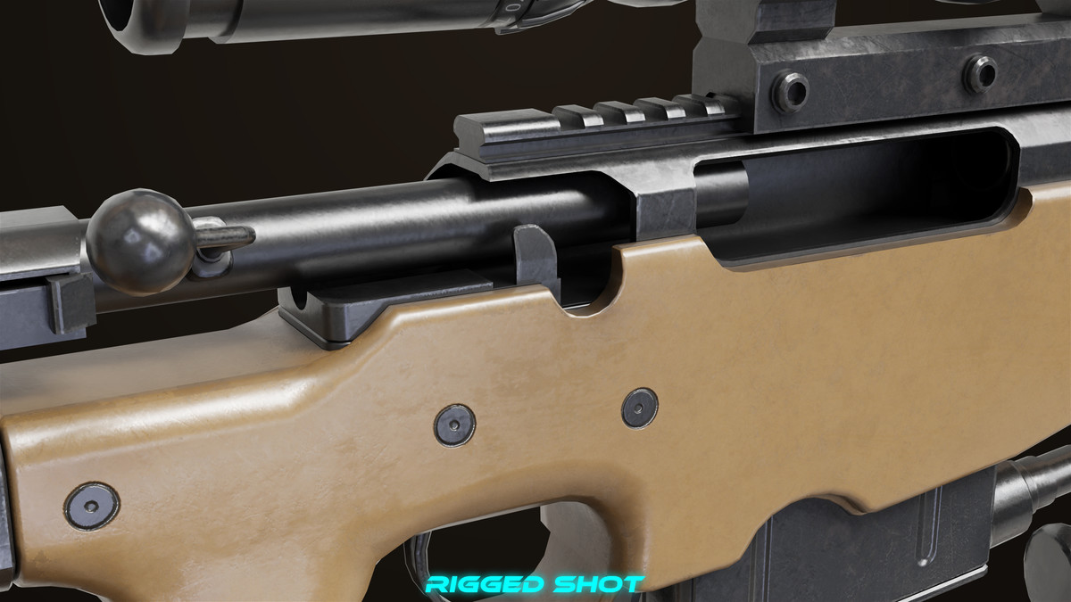 Sniper Rifle 03 Sandal URP HDRP Textures