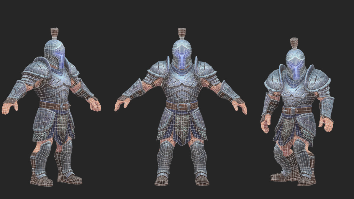 Stylized Silver Warrior - Humanoid Low Poly