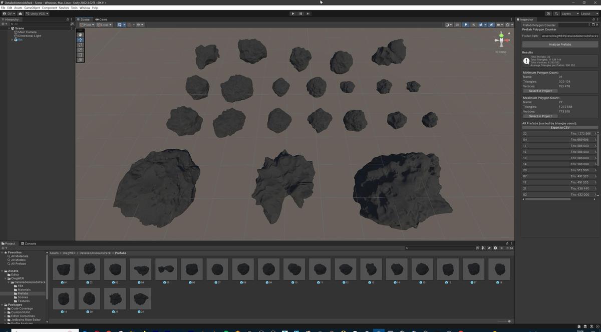Detailed Asteroids Pack (22 high-poly 3D assets)
