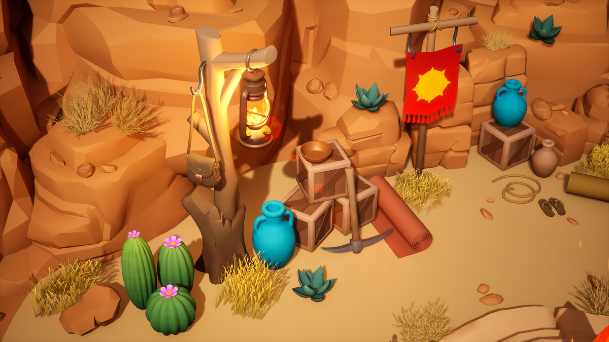 Desert Gilded Shrine - Low Poly Stylized Asset Pack