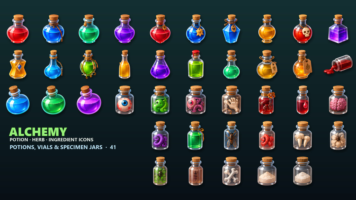 Alchemy Icons - Potions, Herbs & Reagents