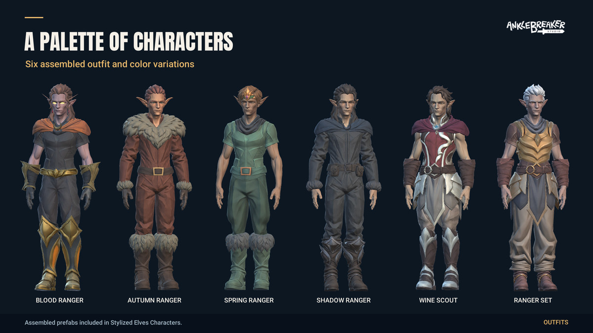 Stylized Elves Characters - Facial & Body Rig