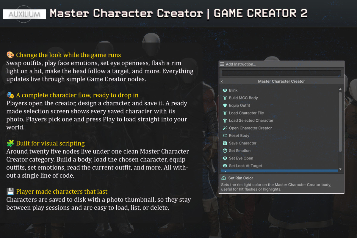 Master Character Creator Integration | Game Creator 2