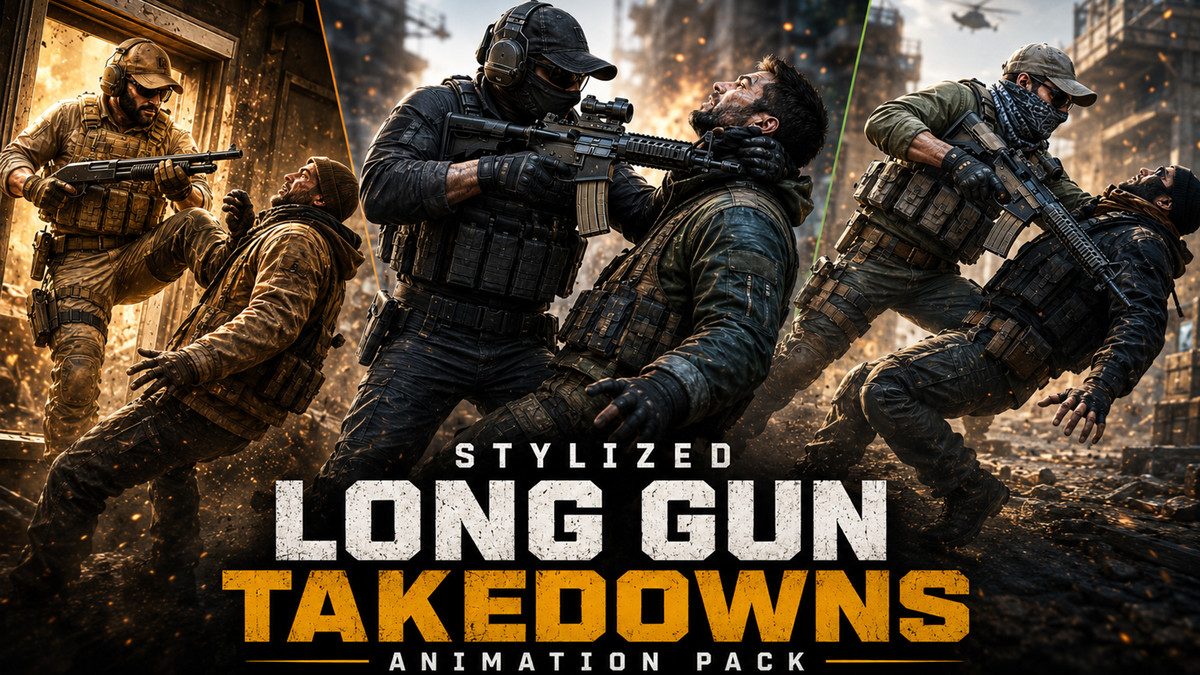 Stylized Long Gun Takedowns Animation Pack