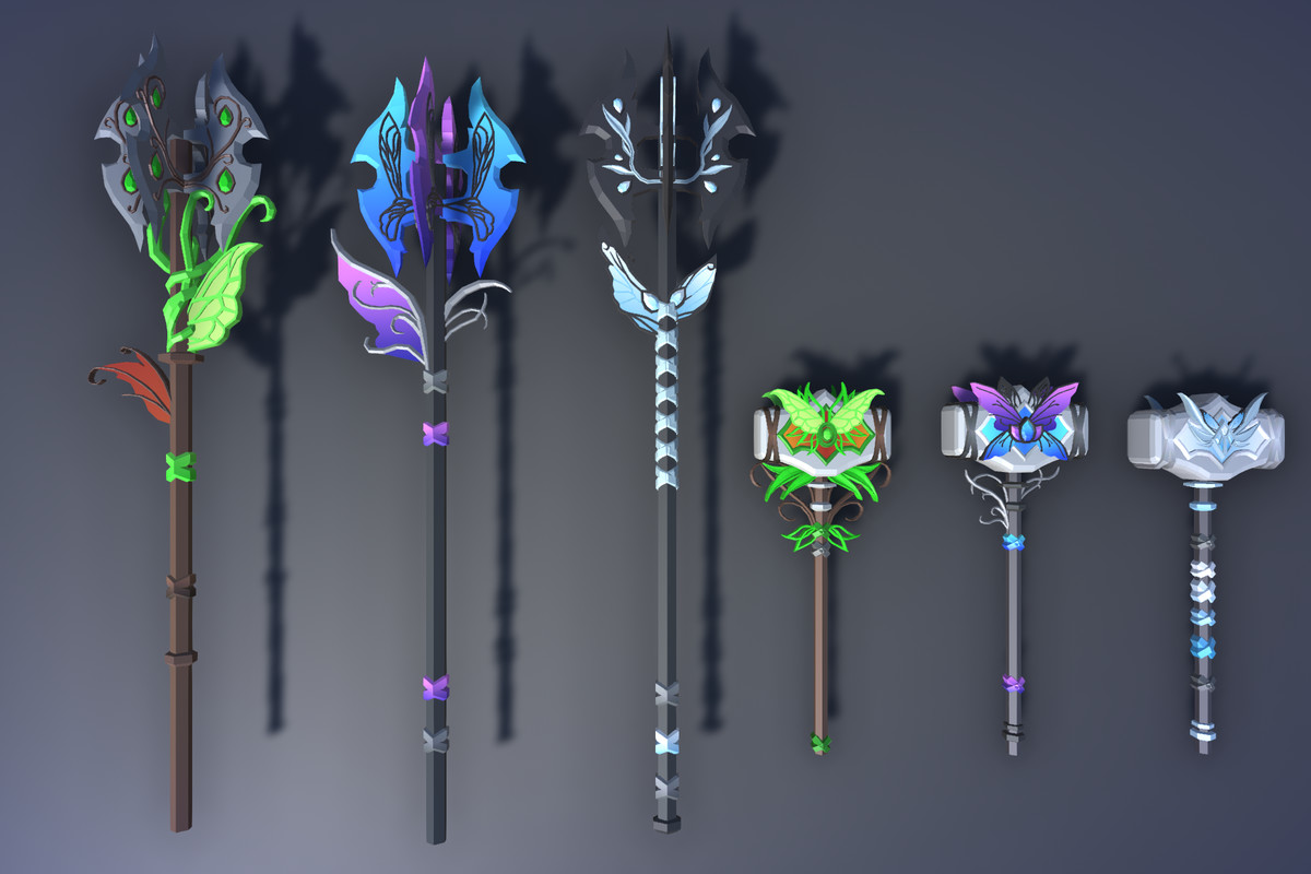 900 Low Poly Fantasy RPG Weapons - Ultimate 3D Pack