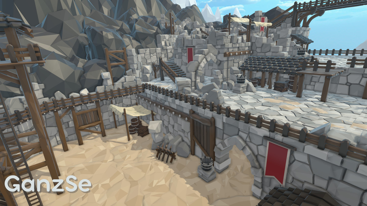 GanzSe Ruin Frontier Outpost - Modular Low Poly Environment