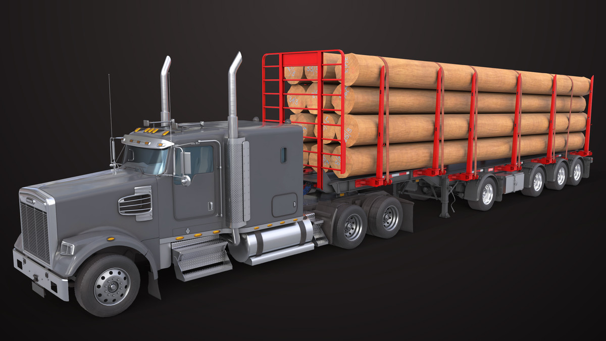 Truck 07 Log Trailer Collection URP HDRP Textures