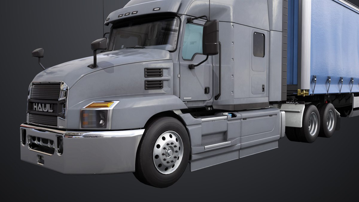 Heavy Truck 05 Curtainsider Trailer URP HDRP Textures