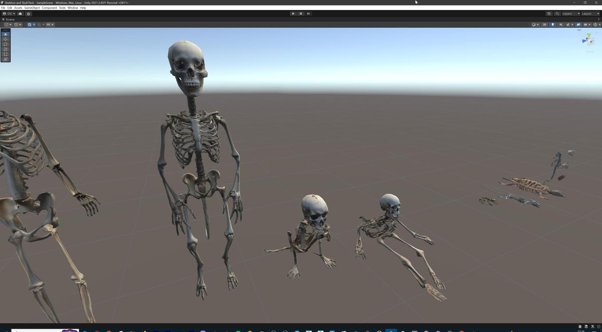 Ultimate Skeleton and Skull Pack. Game-ready low-poly assets