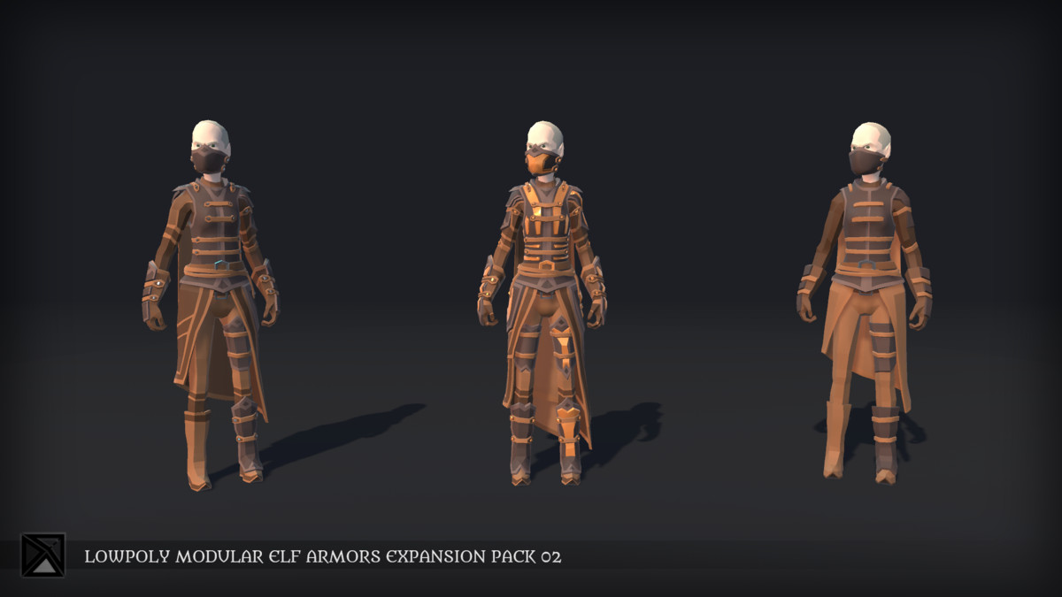 Lowpoly Elves Modular Armors Ex2 - MEDIEVAL FANTASY SERIES