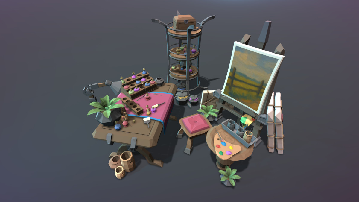 STYLIZED Fantasy Workshops & Crafting Vol. 2 - Low Poly 3D Art
