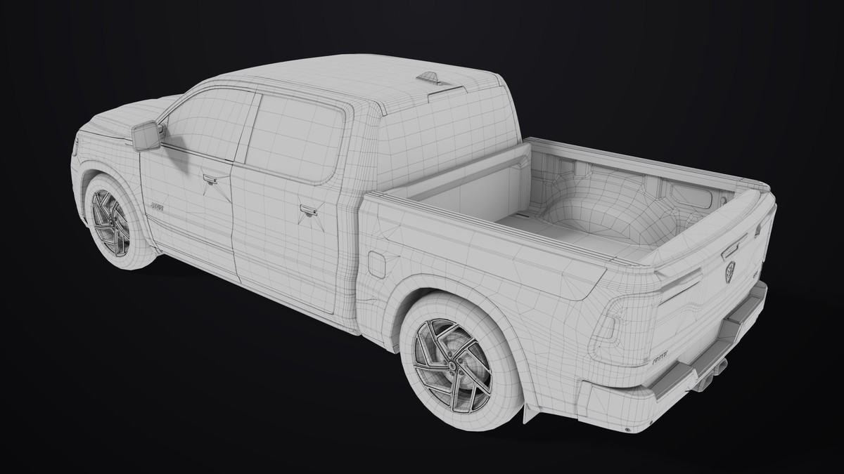 Pickup Truck 03 Grey and White URP HDRP Textures