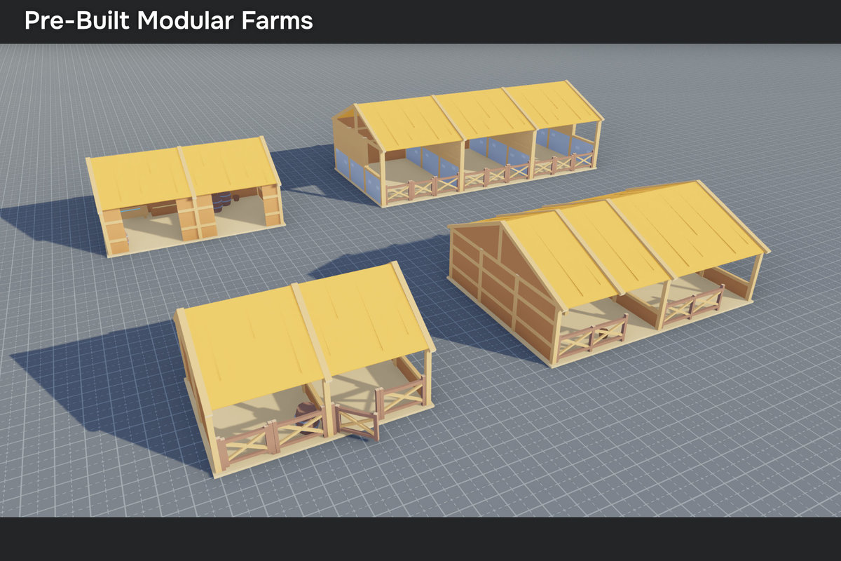 Low Poly Modular Medieval Buildings Pack