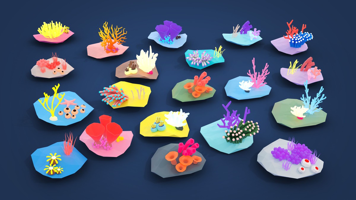 Underwater World - Low Poly 3D Models Pack