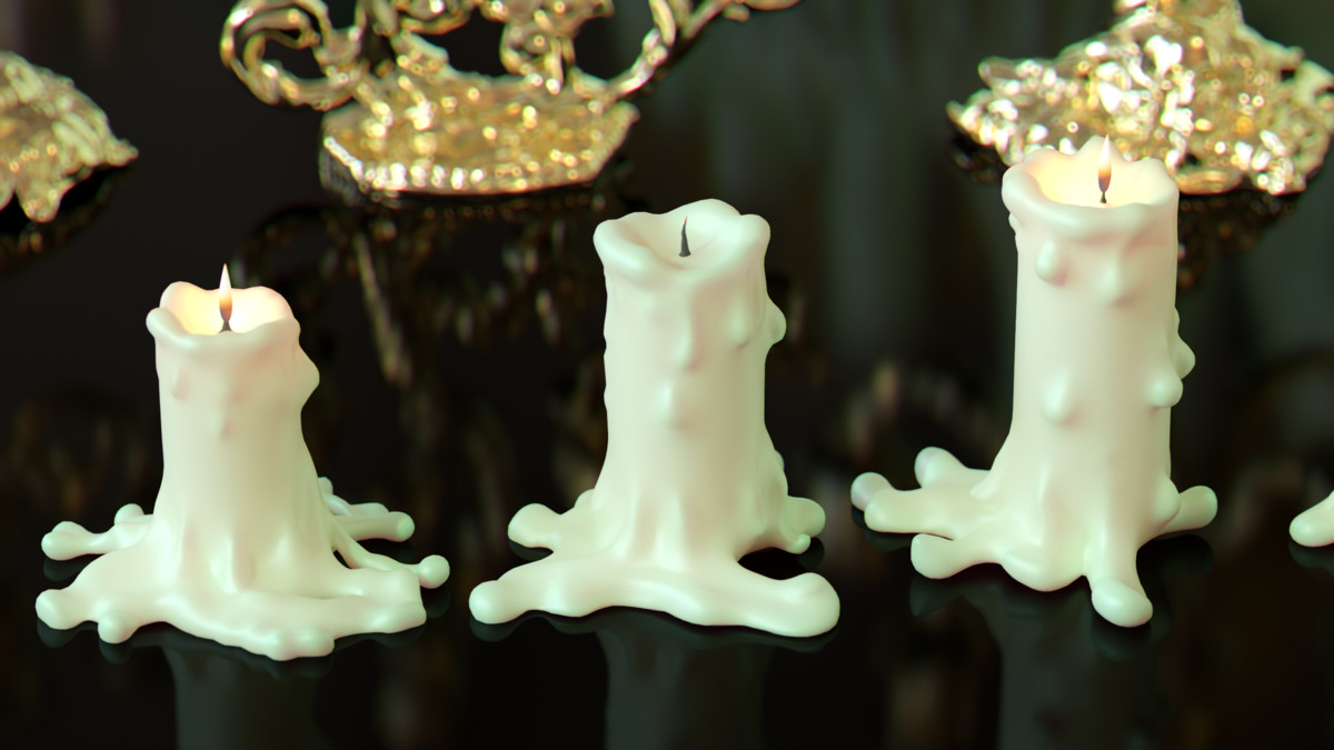 Ornate Candles, CandleHolders, and Wax Sculptures - 133 Models Set