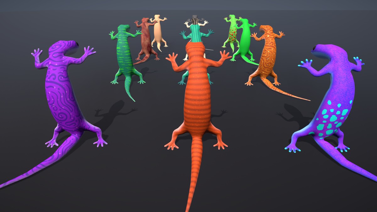 Funny Cute Lizard 3D