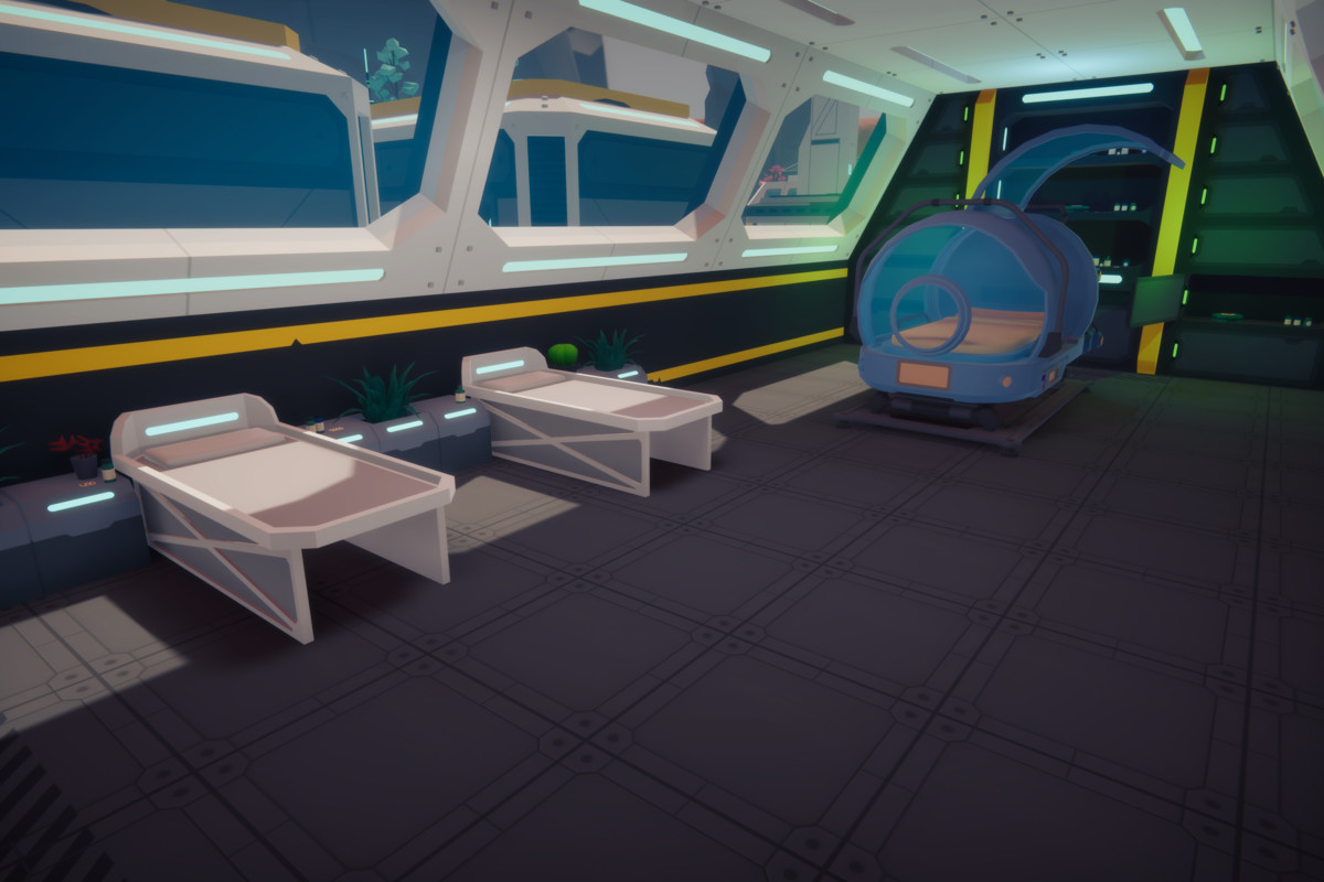 Low Poly Sci-Fi Planet Base - Space Station