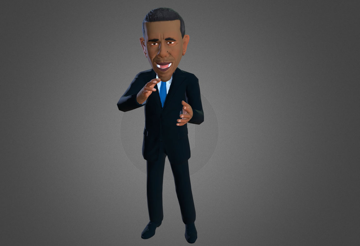 Obama 3D caricature