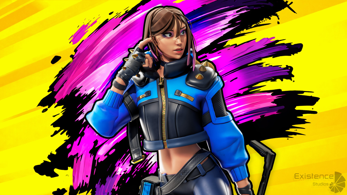 Blue Vortex – Stylized Sci-Fi Shooter Girl