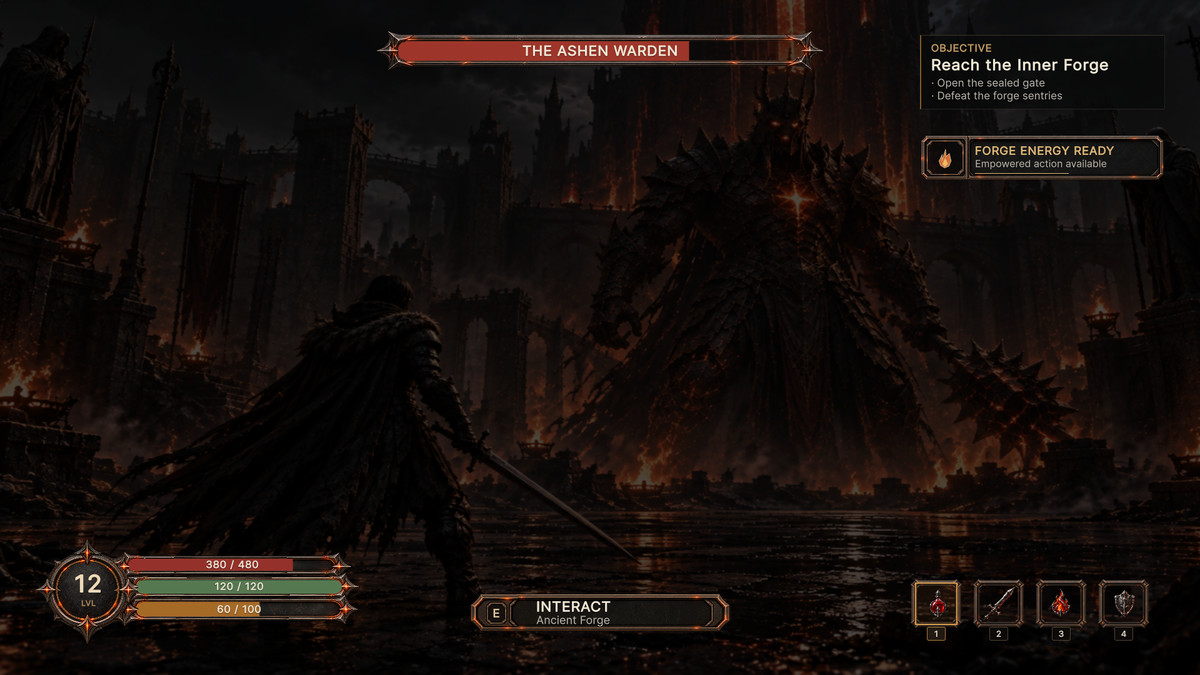 Abyssal Forge - Dark Fantasy RPG UI Kit