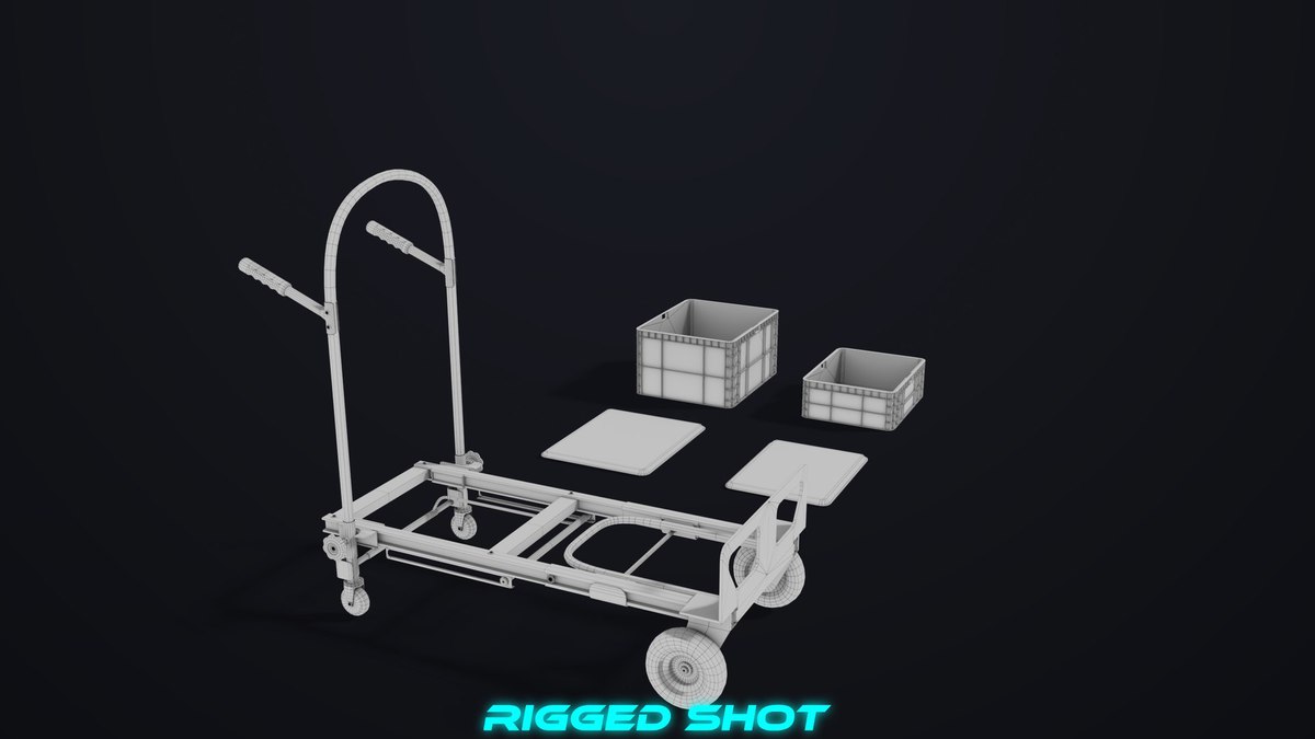 Convertible Hand Truck Steel URP HDRP Textures