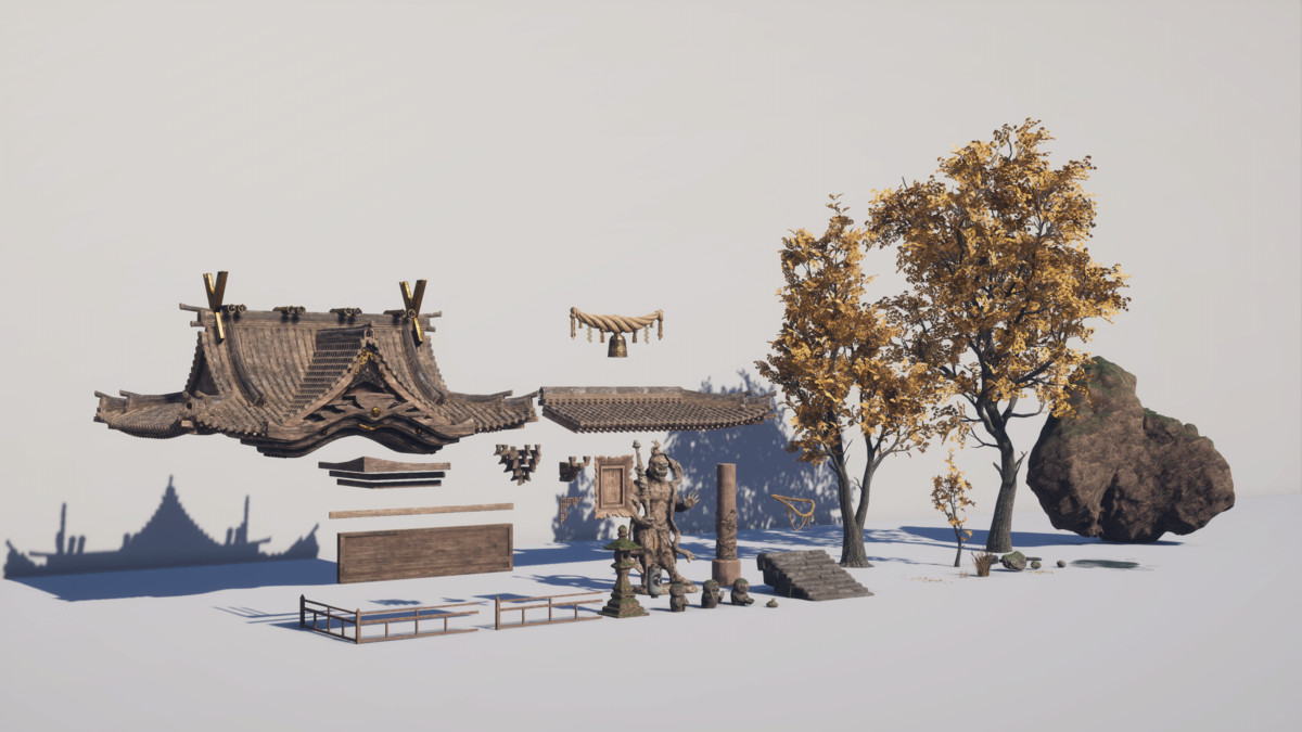 Mountain Temple (Japanese Temple, Ancient Temple, Temple Shrine, Feudal Japan)