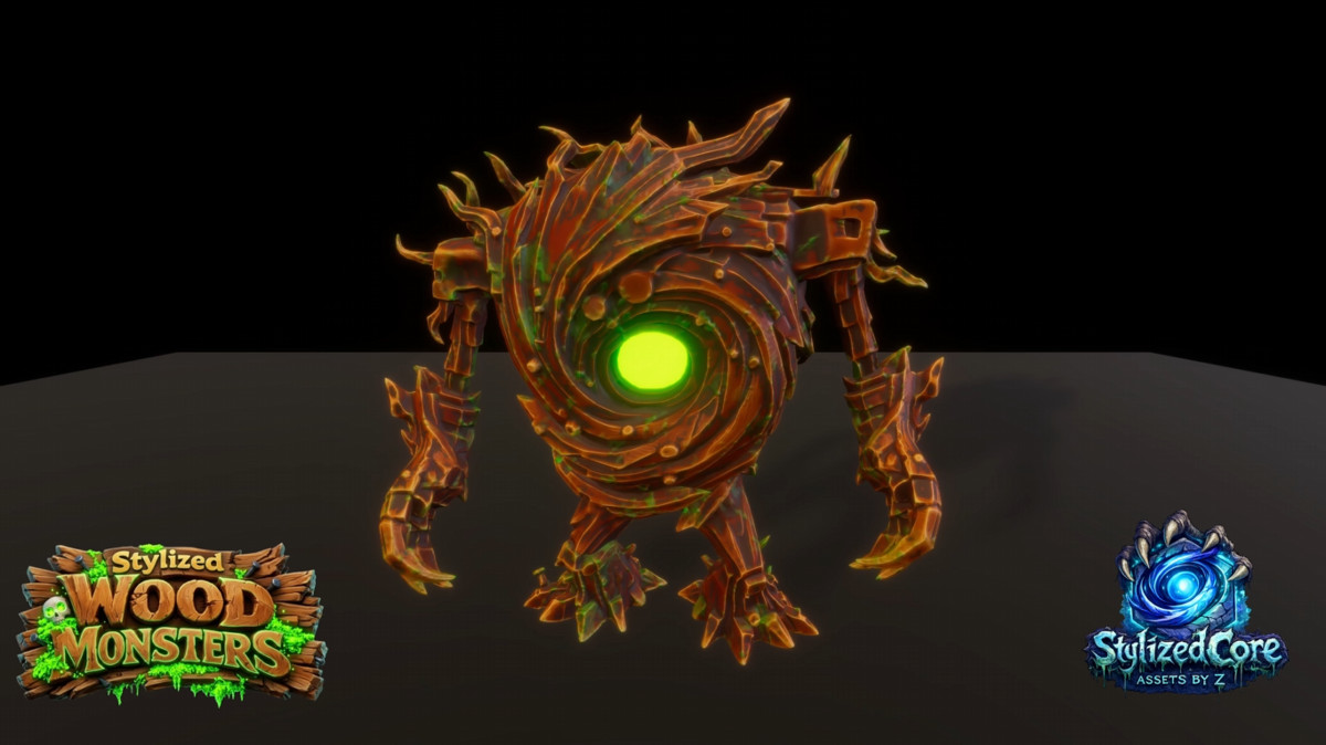 Wood Monsters Pack 1 – 4 Stylized Animated Creatures (LOD + Skins)