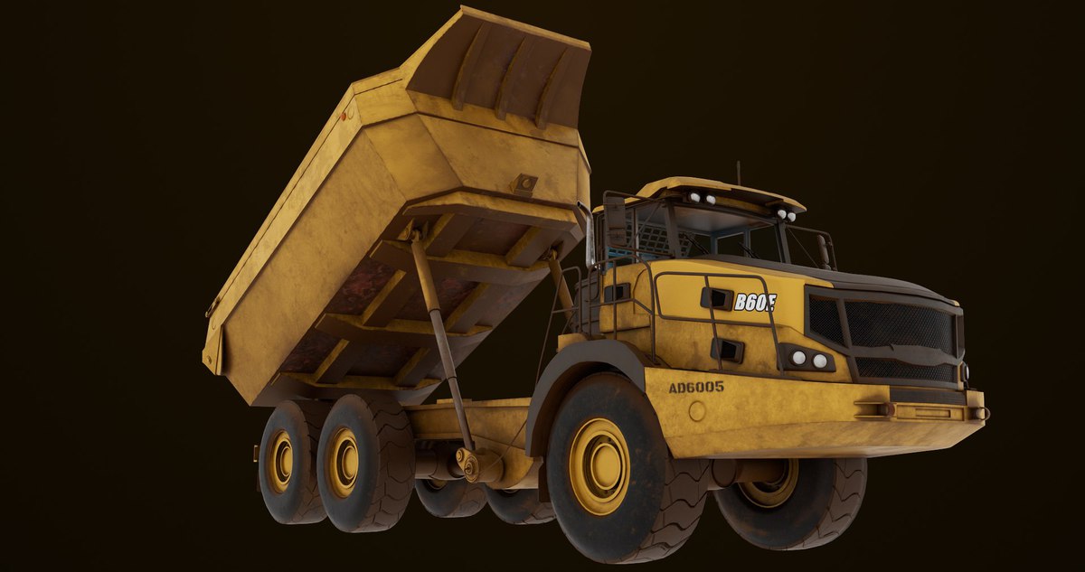 Articulated Dirty Mining Truck 03 URP HDRP Textures