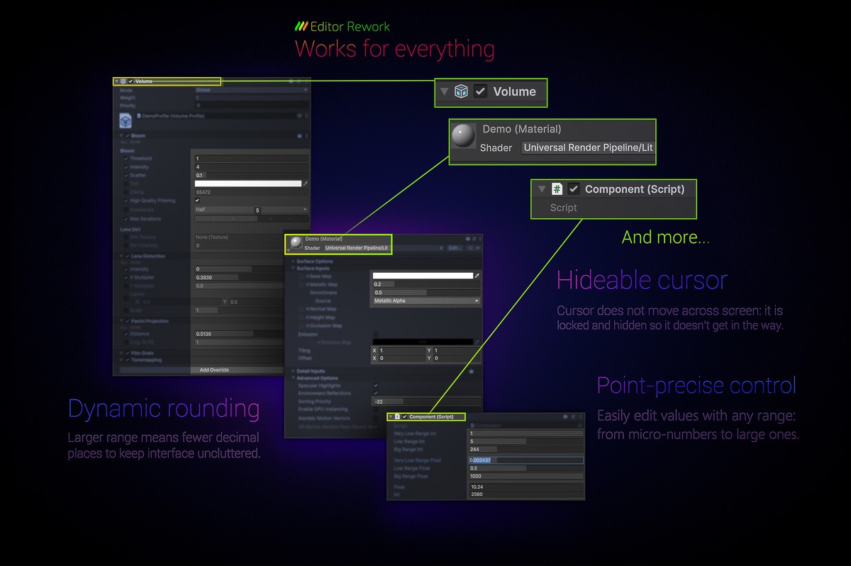 Editor Rework — Numeric fields and sliders