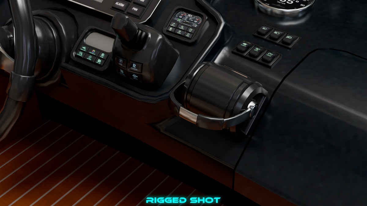 Yacht Boat 01 Black with Interior HDRP URP Textures