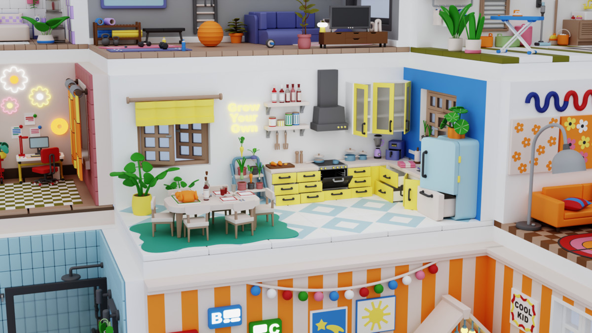 Cartoon Interactive Rooms & Furniture - Cozy Interior Pack 2