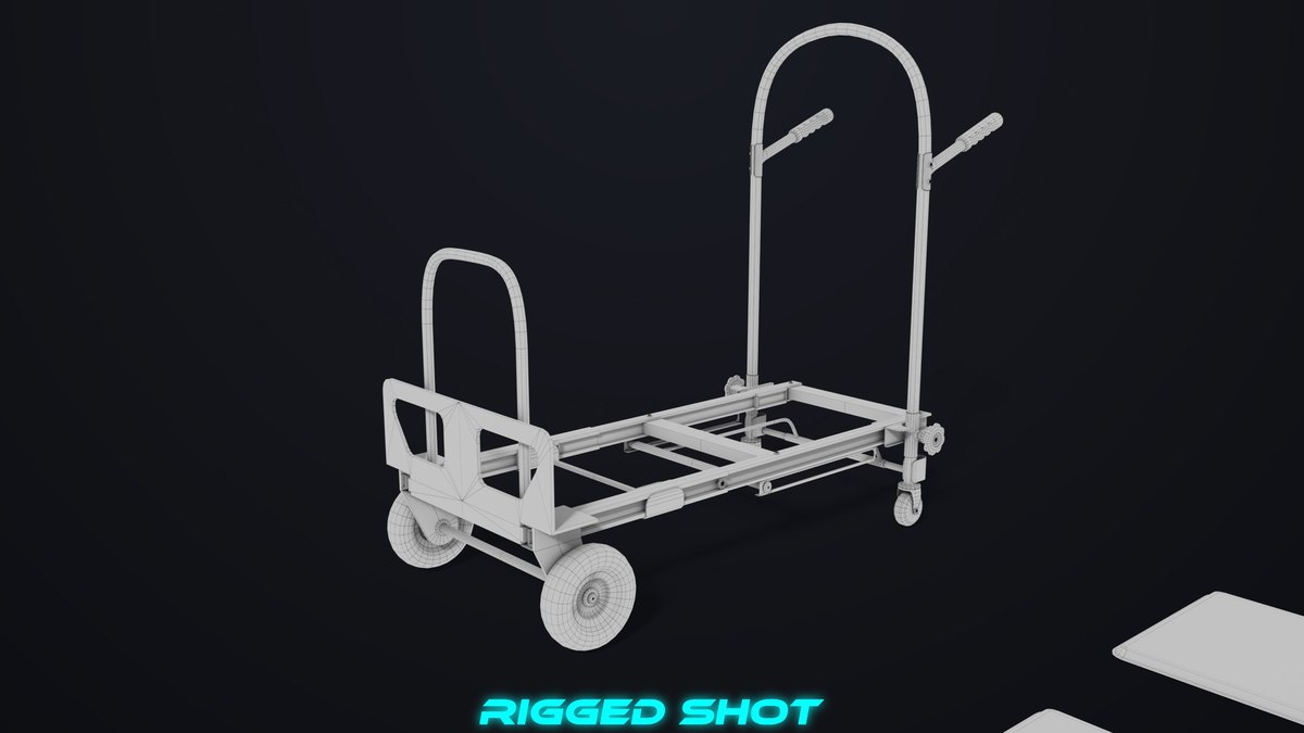 Convertible Hand Truck Steel URP HDRP Textures