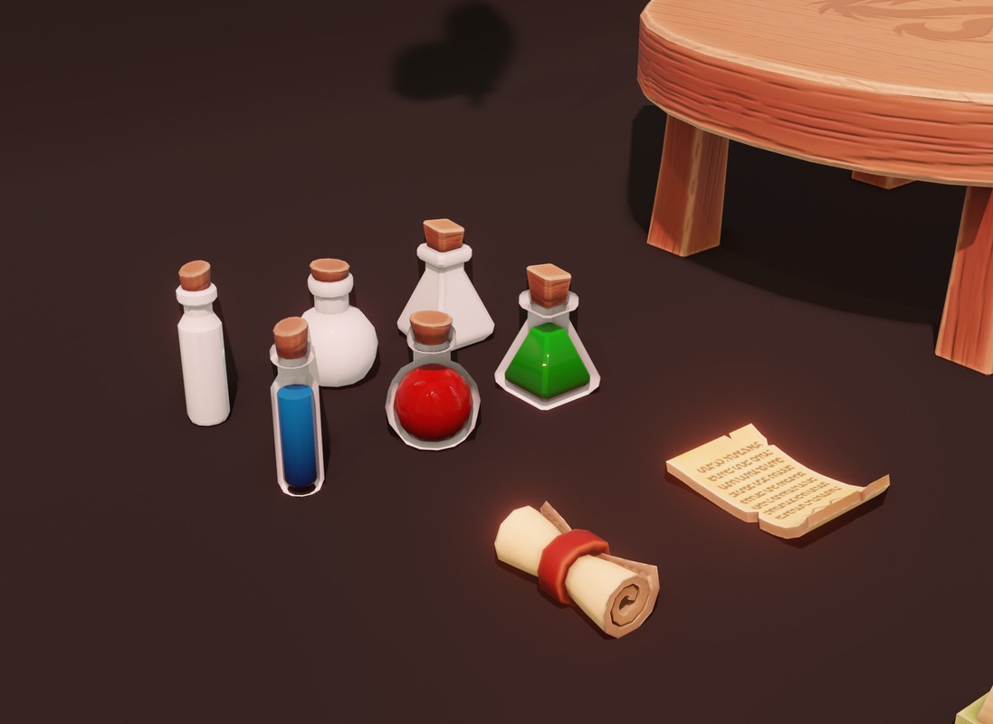 Stylized Fantasy Interiors – Low Poly 3D Props Pack (Built-in)